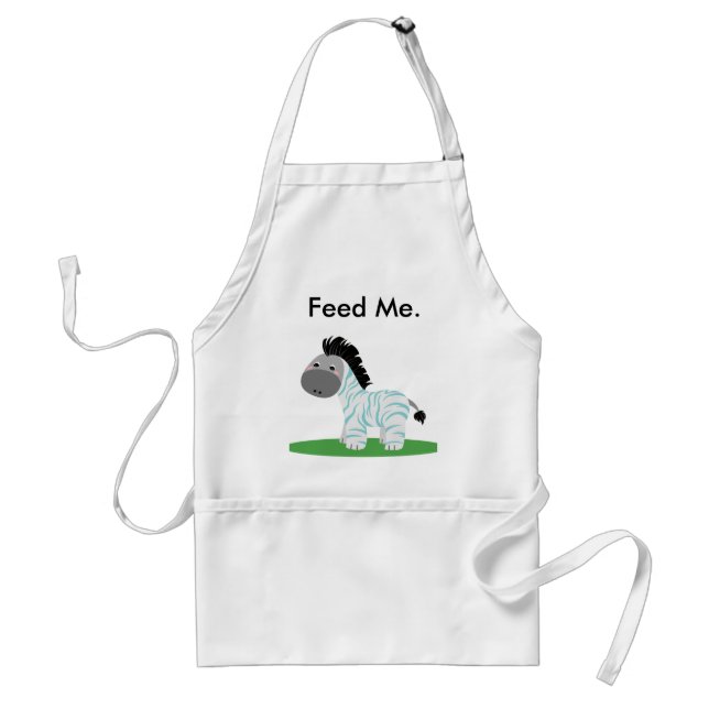 Cute & Funny Matar mig Baby Zebra Kitchen Apron Förkläde (Framsidan)
