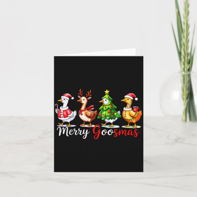 Cute Funny Merry Goosmas Silly Goose Reindeer Hot  Kort (Framsida)