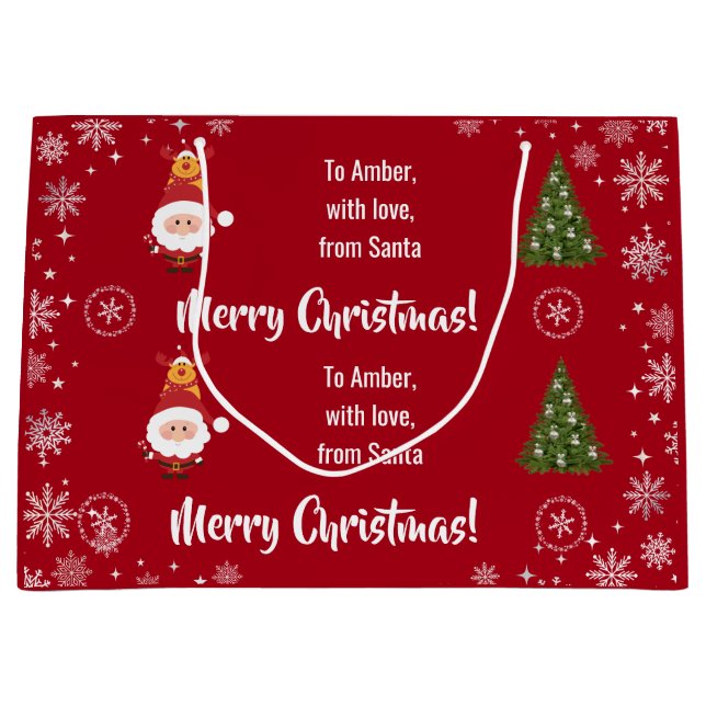 Cute Funny Modern Santa Rudolph Personalized Name  (Framsidan)