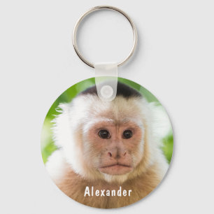 Cute & Funny Monkey Personlig Kids Namn Nyckelring