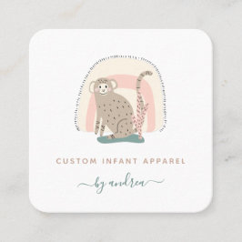 Cute Funny Monkey Rainbow Whimsical Baby Boutique Fyrkantigt Visitkort