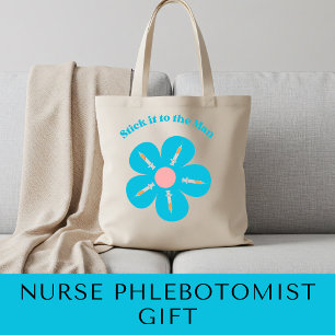 Cute Funny Nurse Phlebotomy Flower Syringe Shot Tygkasse
