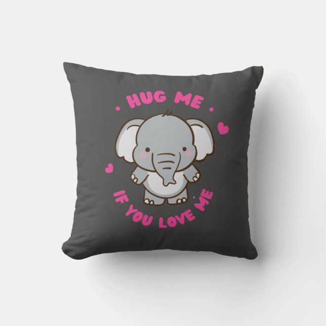 Cute Funny och Lolly Elephant Kudde (Framsida)