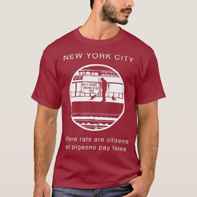 Cute Funny och Superskojet New York City Råtta på T Shirt (Framsida)