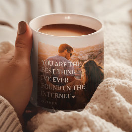 Cute Funny online för par 4 fotokollage Mugg