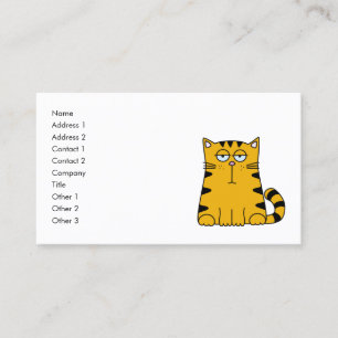 Cute Funny Orange Cat Kids Visitkort