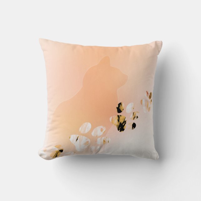 Cute Funny Orange & White Cat Tass Kudde (Framsida)