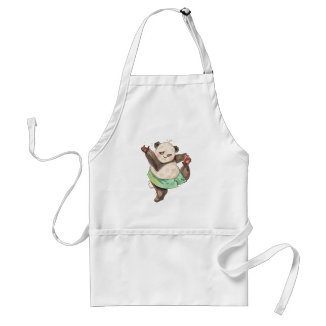Cute Funny Panda Ballerina Apron Förkläde (Framsidan)