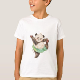 Cute Funny Panda Ballerina Kids T-Shirt