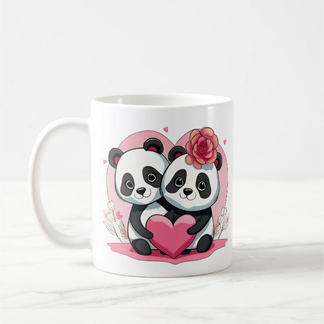 Cute Funny Panda par Valentine Kaffemugg (Vänster)