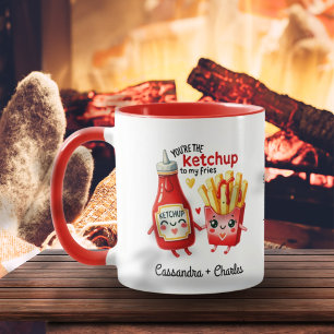 Cute & Funny Par "Ketchup to My Fries" Anpassnings Mugg
