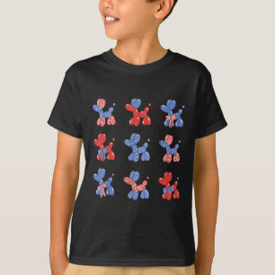 Cute Funny Patriotic Balloon Hund Coquette Bow 4:e T Shirt