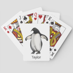 Cute Funny Penguin Animal Teckning Lägg till din t Casinokort