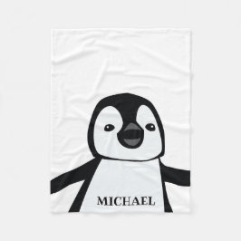 Cute Funny Penguin Nursery Black and white Fleecefilt