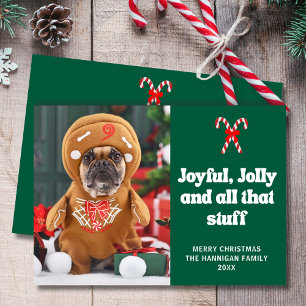 Cute Funny Pet Hund Photo jul Julkort