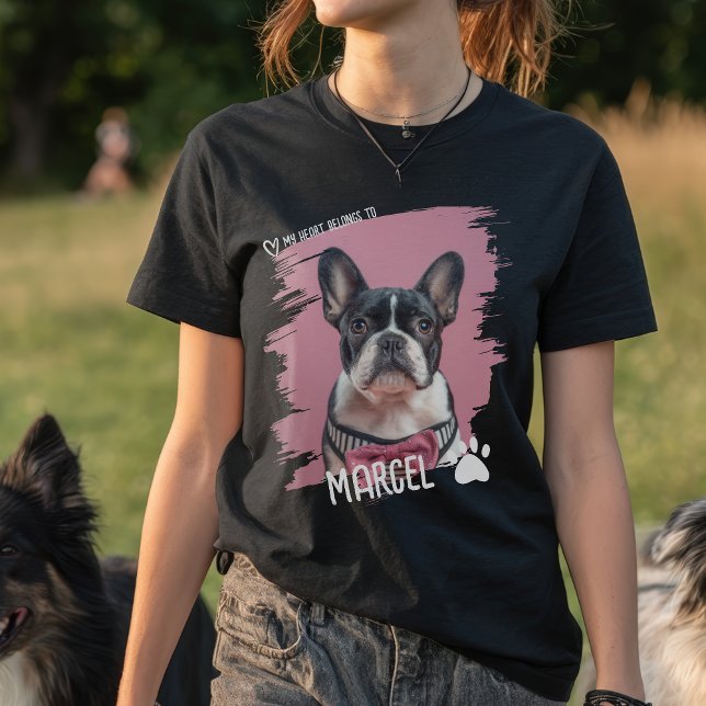Cute funny Pet Name Photo My Heart Belongs T Shirt (Cute funny Pet Name Photo My Heart Belongs T-Shirt)