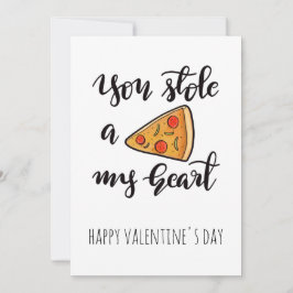 Cute Funny Pizza Valentines day Julkort
