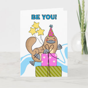 Cute Funny Platypus Birthday BE Konstig Kort