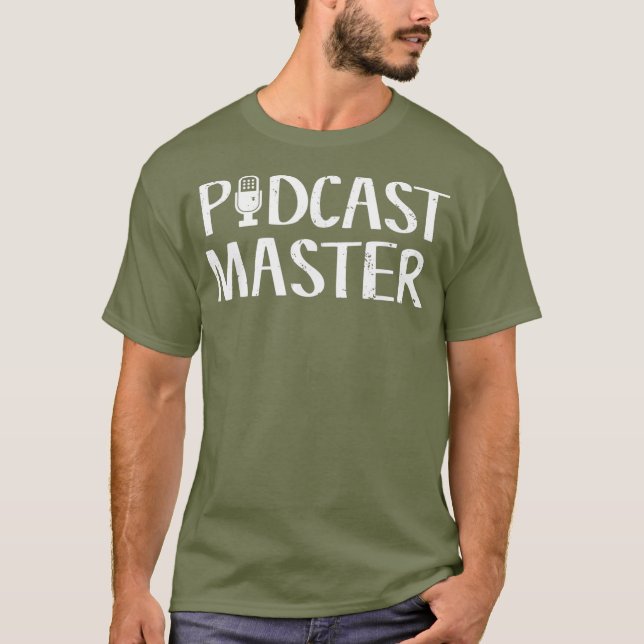 Cute  Funny Podcast Master Podcasting T Shirt (Framsida)