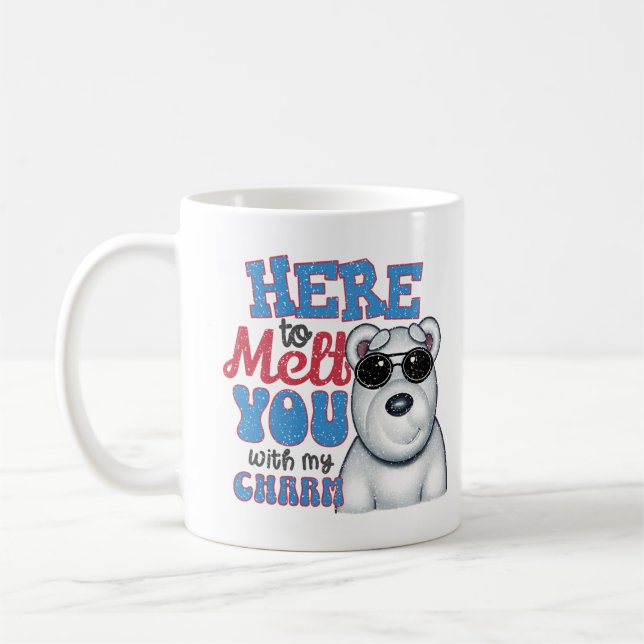 Cute Funny Polar Bear Kaffemugg (Vänster)