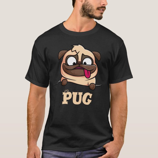 Cute Funny Pug T-Shirt (Framsida)
