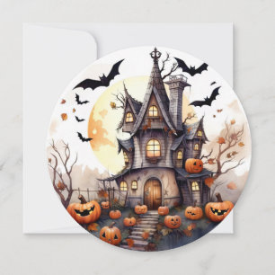 Cute Funny Pumpkins Haunween Card Julkort