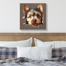 Cute Funny Puppy Ansikte Canvastryck
