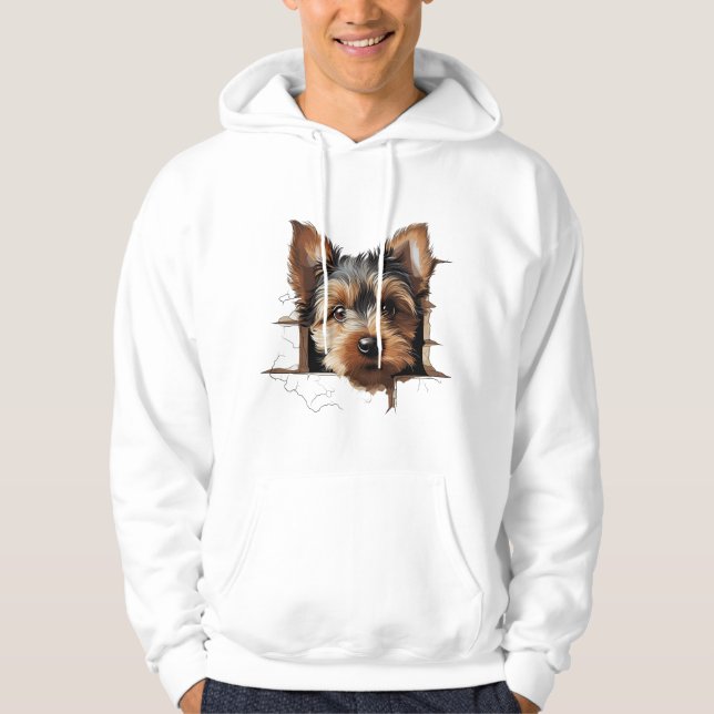 Cute Funny Puppy Ansikte Hoodie (Framsida)