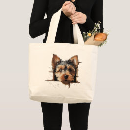 Cute Funny Puppy Ansikte Jumbo Tygkasse