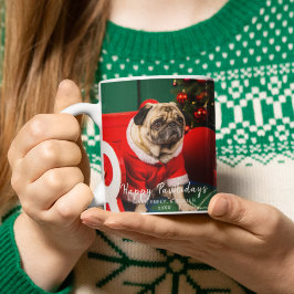 Cute Funny Puppy Hund Jul Photo Pawlidays Red Mugg