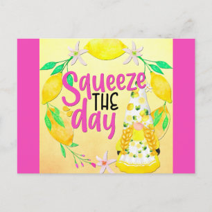Cute Funny Quote Gnome Lemons Vykort