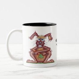 Cute  Funny Rabbit Design Två-Tonad Mugg