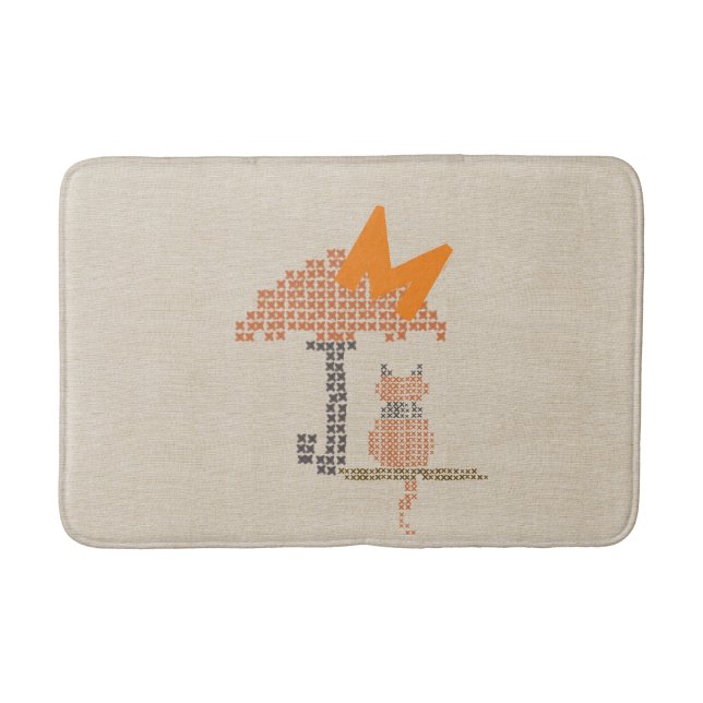 Cute Funny Rainy Day Cat Bath Mat Badrumsmatta (Framsidan)