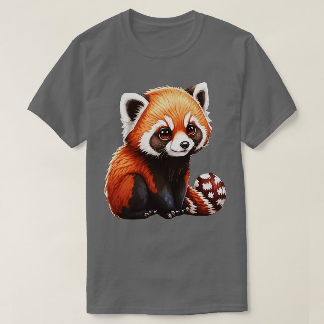 Cute Funny Red Pand T Shirt (Design framsida)
