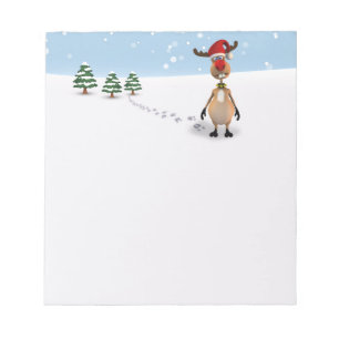 Cute Funny Reindeer Julgran - Anteckningsblocket Anteckningsblock