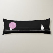 Cute Funny Rosa Bubble Gum Birds on a Wire Black