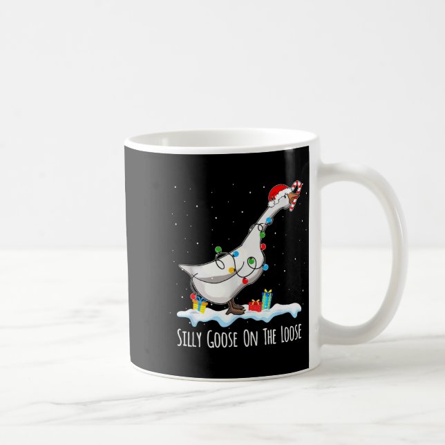 Cute Funny Santa Duck Silly Goose On The Loose Chr Kaffemugg (Höger)