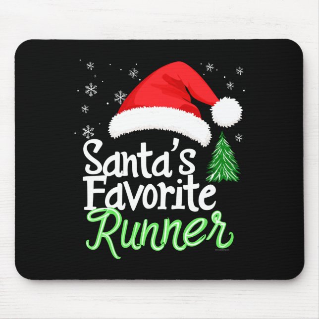 Cute Funny Santa's Favorite Runner Christmas Run H Musmatta (Framsidan)