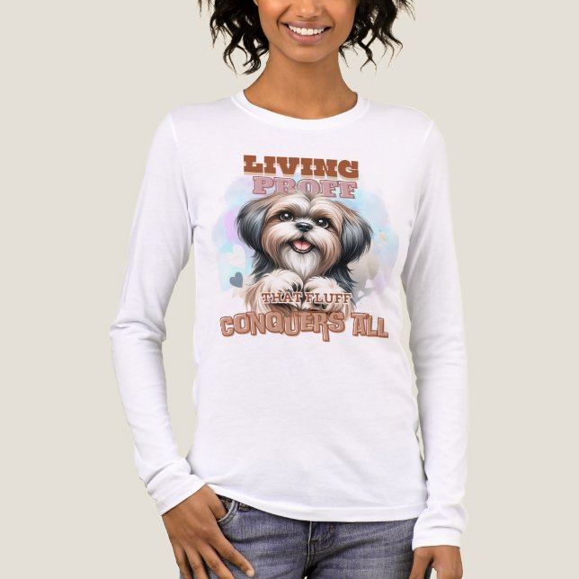 CUTE FUNNY SHIH TZU HOUND HUND SAYING T SHIRT (Framsida)