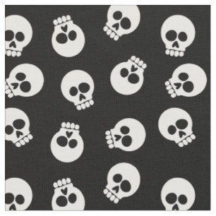 Cute Funny Skeleton Ansikte Tyg