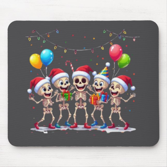 Cute Funny Skeletons Christmas & New Year Celebrat Musmatta (Framsidan)