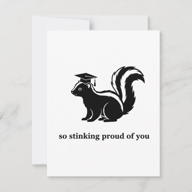 Cute Funny Skunk Graduation Card So Proud Julkort (Framsida)