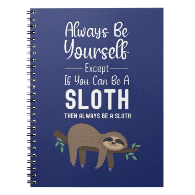 Cute Funny Sloth Gift Ideas Relax Humor Animal Kid Anteckningsbok (Framsidan)