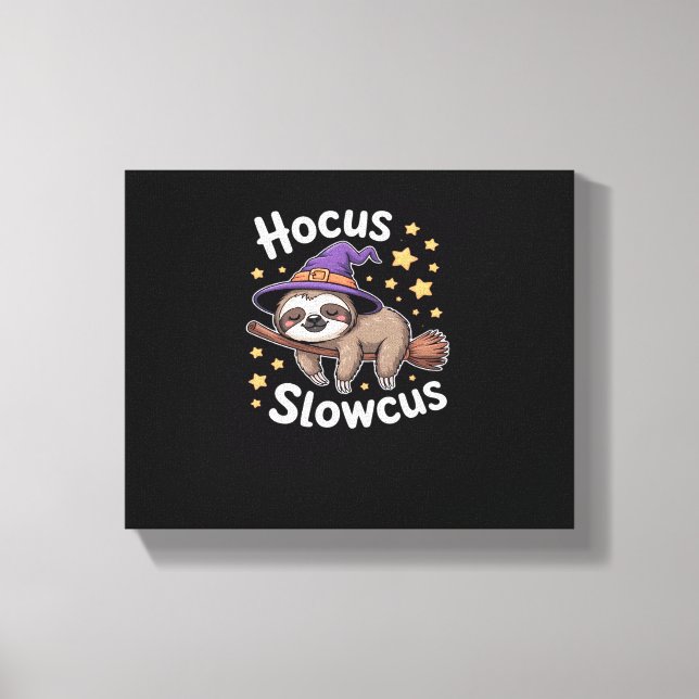 Cute Funny Sloth Halloween Essential T-Shirt Canvastryck (Framsida)