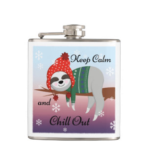 Cute Funny Sloth in Winter Hat & Scarf Motto Fickplunta