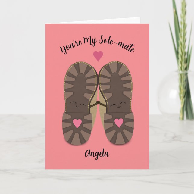 Cute Funny Sole Mate Valentines day Helgkort (Framsida)