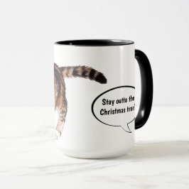 Cute Funny Stay Outta the Christmas Tree Kitten Mugg