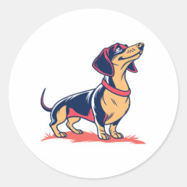 Cute Funny STDachshund Hund Runt Klistermärke