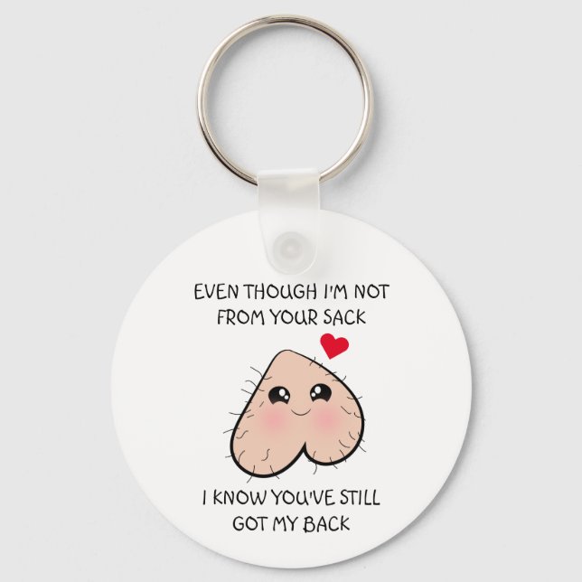 Cute Funny Step Pappa Fars dag Nyckelring (Framsida)