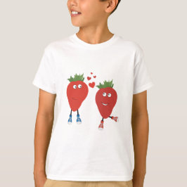 Cute Funny Strawbär i Kärlek T Shirt